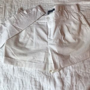 Lauren James white seersucker bow shorts